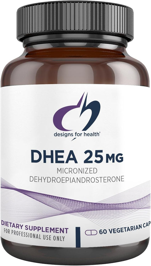 Designs for Health DHEA 25mg Supplement for Men + Women, 60 Capsules
