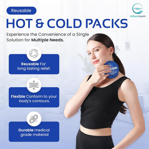 Reusable Ice Packs, Convenient Hot and Cold Packs for Injuries, 7 Piece Flexible Ice Packs in Multiple Shapes