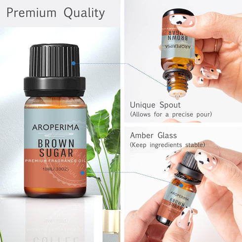 Brown Sugar Fragrance Oil, Premium Grade Scented Oil for Aroma Diffusers, Perfume, Candle and Soap Making, 10ml