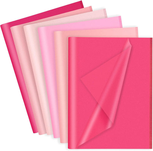 CCINEE 90 Sheets Pink Tissue Paper Bulk, Gift Wrapping Paper for DIY Valentine's Day and Birthday