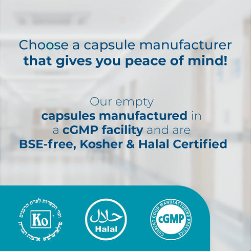 Capsuline Size 0 Empty Gelatin Capsules - Clear, 100 Count, Gluten Free, Kosher, Non-GMO Certified, Pure Bovine Pill