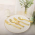 N9R 100 Pieces Gold Plastic Silverware Set, 50 Gold Spoons and 50 Forks for Parties, Catering, Weddings