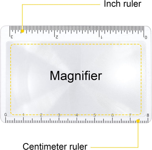 20 Pieces Fresnel Lens Credit Card Magnifier, Pocket Plastic Ruler for Solar Fire Emergency Bushcraft Survival