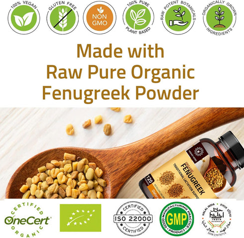 Fenugreek Capsules for Women, 60 Capsules, Organic 1000mg Breastfeeding Supplement, Lactation Support