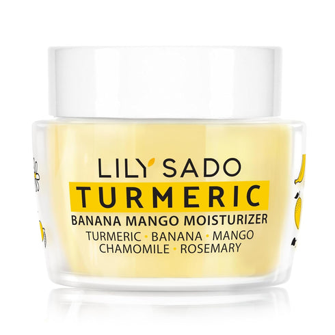 LILY SADO Turmeric Banana Mango Face Moisturizer - Nutrient-Rich Daily Cream with Chamomile & Rosemary