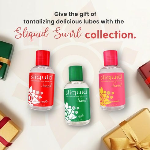 Pack 4.2 Oz (3 Set) Sliquid Swirl Flavored Lube Variety - Cherry Vanilla, Green Apple Tart, and Pink Lemonade