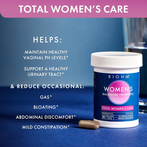 BIOHM Probiotics for Women, 30B CFU Daily Probiotics for Digestive Health with 9 Probiotic Strains