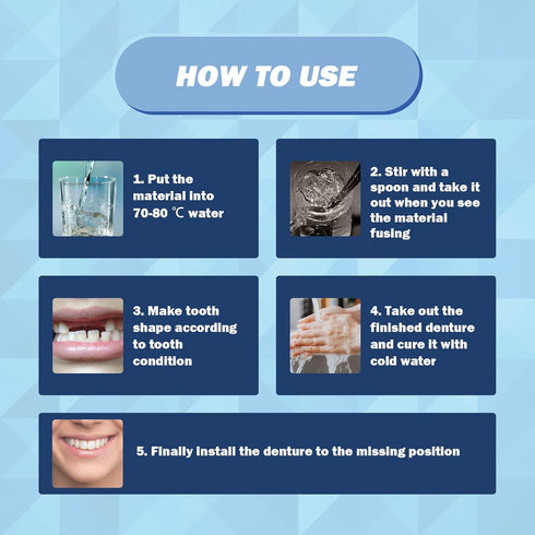 30 ml Temporary Teeth Replacement Kit, Tooth Repair Kit - Moldable Thermal Fitting Beads for Filling Missing Broken