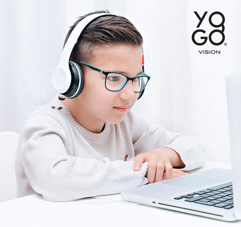 Yogo Vision Kids Blue Light Blocking Glasses, Computer Eyeglasses for Boys and Girls, Square Frames to Reduce Glare
