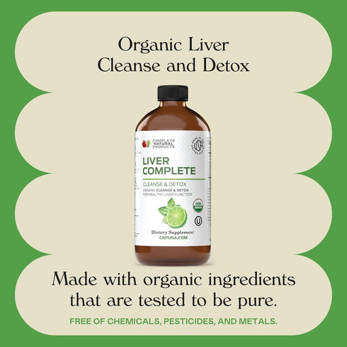Liver Complete Organic Liquid Concentrate - 8oz Liver Cleanse & Digestive Bitters Vinegar Supplement