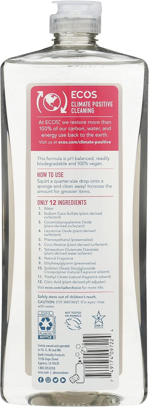 Earth Friendly Products Dishwashing Liquid, 25 Ounces, Natural Grapefruit
