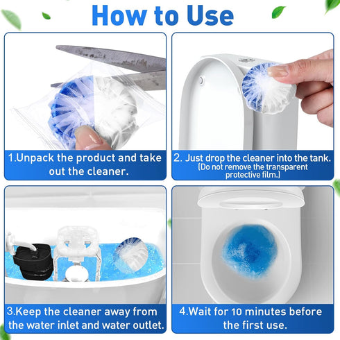 Qualirey 100 Pack Toilet Bowl Tablets - Long Lasting Automatic Cleaner for Bathroom Toilet Tank (Blue and White)