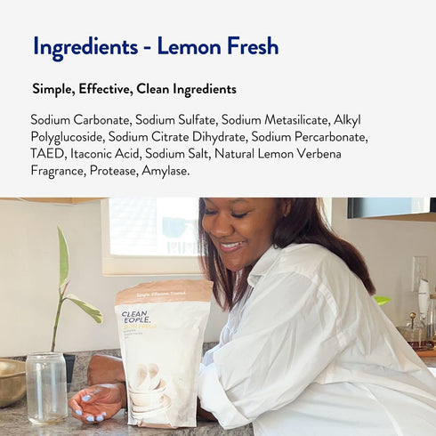 The Clean People All Natural Dishwasher Pods, Cuts Grease & Rinses Sparkling Clean, Lemon, 120 Pack