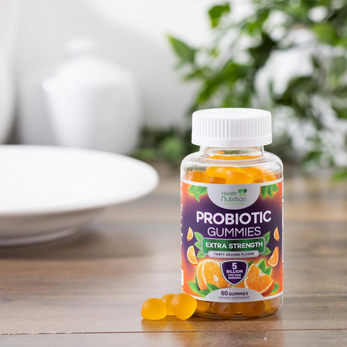 Daily Probiotic Gummies for Women & Men, Extra Strength 5 Billion CFU, Vegan Non-GMO, 60 Gummies for Immune Health