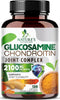 Triple Strength Glucosamine Capsules - Joint Support Supplement with Turmeric & Boswellia, Quercetin Bromelain - 120