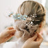 NUOBESTY 4Pcs Wedding Hair Clip Comb Handmade Bridal Hair Clip Pearl Floral Leaf Hair Accessories for Women Wedding ( Green )