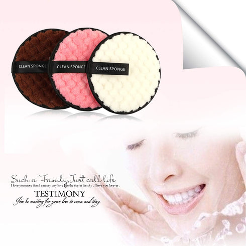 Vtrem 3 Colors Makeup Remover Pads, Reusable Soft Facial Cleaning Puffs, Double-Side Washable Microfiber Cloth