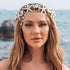 Unicra Starfish Headband, Pearl Bride Wedding Hair Vine, Beach Hair Accessories for Women and Girls (White Brown)