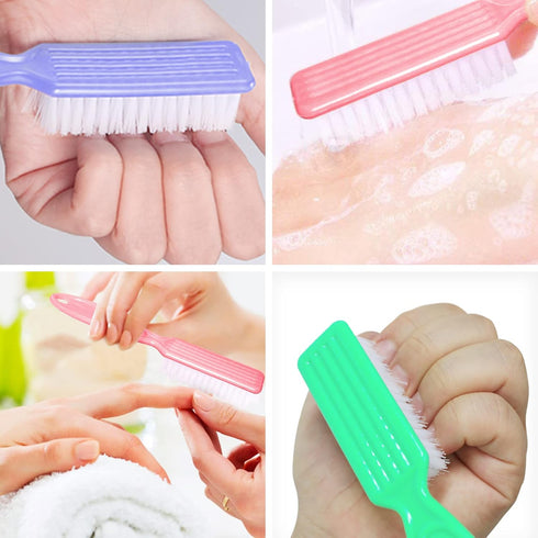 HOFASON 6 Pack Nail Brush for Cleaning Fingernails, Nail Dust Brush for Manicure Pedicure Tools, Macaron