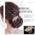 Olbye Bridal Headpiece - Rhinestone Crystal Flower Hair Comb and Clips for Brides and Women (Gold)