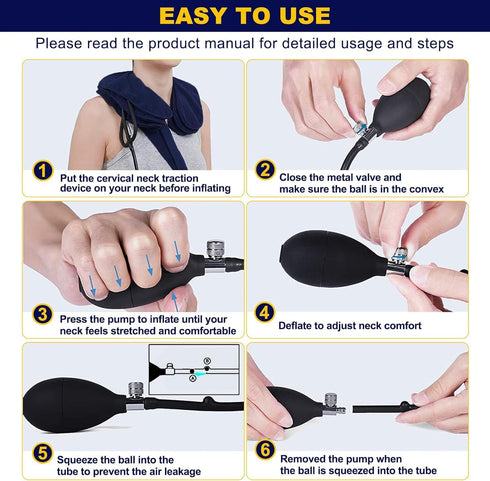 Neck Stretcher, Cervical Traction Device, Neck Traction Device for Neck Pain Relief, Adjustable Inflatable Neck