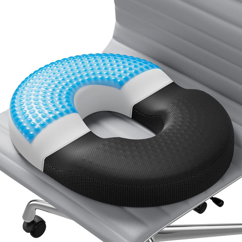 JKNJKN Donut Pillow Seat Cushion - Memory Foam Cooling Gel Lifting Cushion for