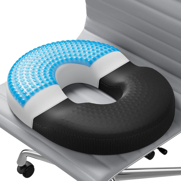 JKNJKN Donut Pillow Seat Cushion - Memory Foam Cooling Gel Lifting Cushion for