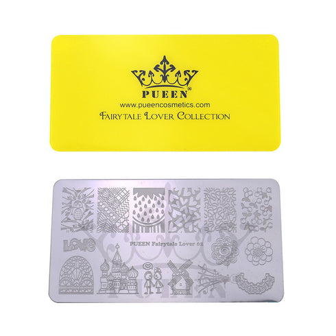PUEEN Nail Art Stamping LOVE BOX II 02-4 Lover Collection Plates, 125x65mm, Nailart Accessories Kit