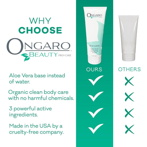 Ongaro Beauty Organic Body Lotion, Probiotic Moisturizer with Aloe Vera, Cocoa Butter, Hyaluronic Acid, Shea Butter &