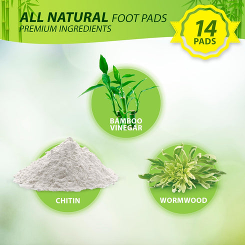 TXL Active 14 Count Bamboo Charcoal Foot Pads: Overnight Comfort Patches - Plant-Based Wellness-Inspired Foot Care