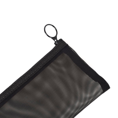 patu Zipper Mesh Bags, Long Case, 5 Pieces, Black Travel Toiletry Kit Set, Beauty Makeup Cosmetic Accessories Organizer