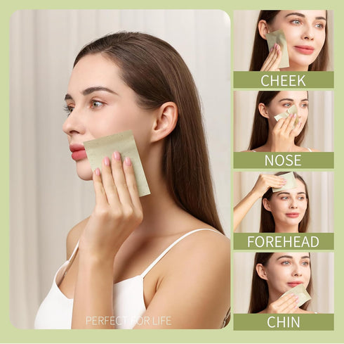 Teenitor Green Tea Blotting Paper, 800 Oil Absorbing Sheets for Oily Skin