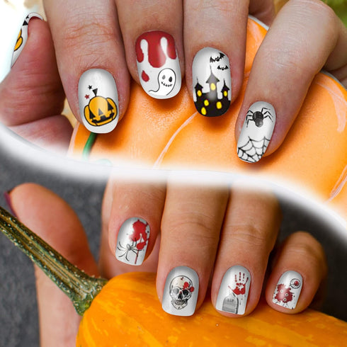 TailaiMei 18 Sheets Holiday Nail Stickers, Seasonal Nail Art Decals for Fall and Winter DIY Nail Decorations