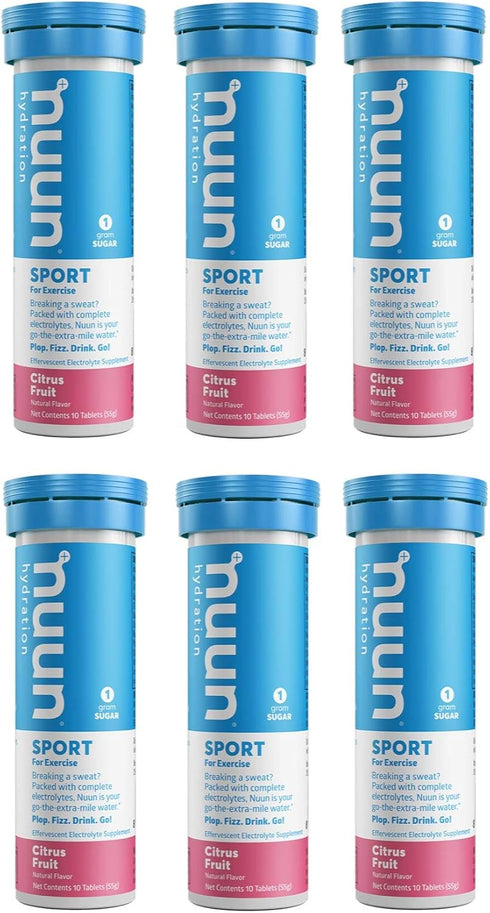 Nuun Active Citrus Fruit Electrolyte Enhanced Drink Tablets (10 Count, 6-Pack)