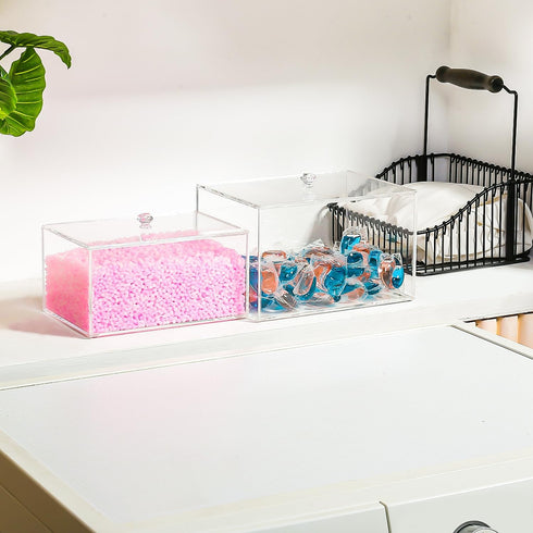 VOTLEVT Acrylic Laundry Pods and Scent Boosters Container Set, Laundry Room Storage, Pod Holder, Powder Container