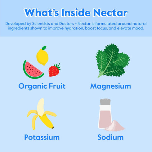 Nectar Sugar Free Electrolytes Powder - Organic Fruit, No Sugar or Calories, Hydration Powder for Rapid Rehydration