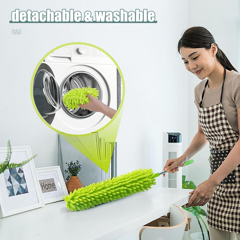 Dusters for Cleaning, 81 inch Extension Pole for High Ceiling Fan, Window, Sofa, Cobweb Duster Kit with 11 PCS