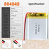 3.7V 1500mAh Lipo Battery Pack with JST Connector, Rechargeable Lithium Polymer Ion 804048