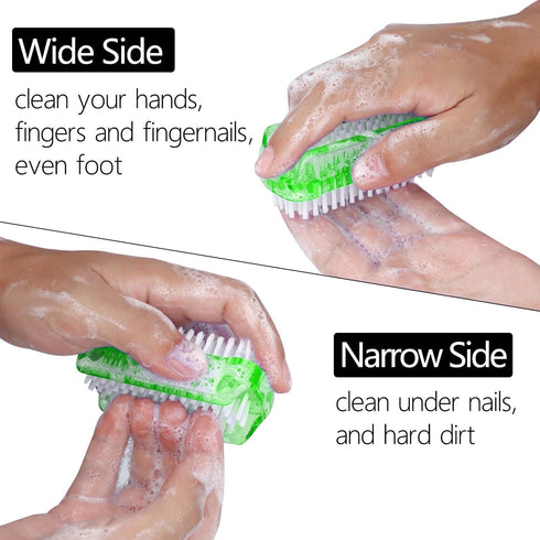 Nail Brush Two Sided Hand Fingernail Scrub Brushes - Soft Stiff Bristles for Cleaning Nails and Toes, 4 PCS