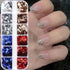 Independence Day Nail Art Glitter Flakes, 12 Grids Mixed Blue Red Sequins for USA Nail Decorations