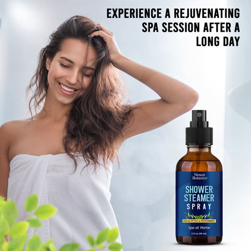 Eucalyptus Peppermint Shower Steamer Spray, 2 fl oz Aromatherapy Mist for Spa, Pure Essential Oils for Clear Breathing