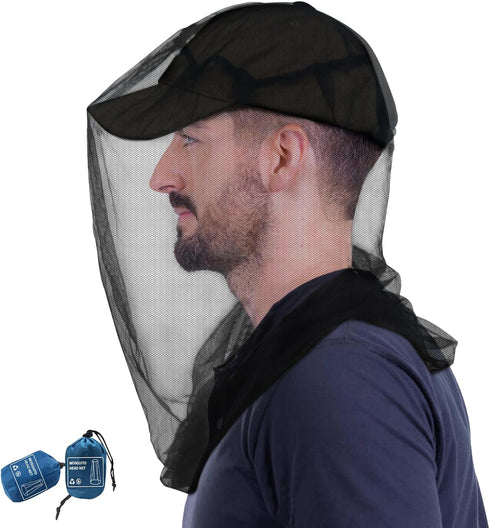 South to East Premium Mosquito Head Net, 2 Pack for Insect Protection | Ultra Large & Long, Extra Fine Holes for
