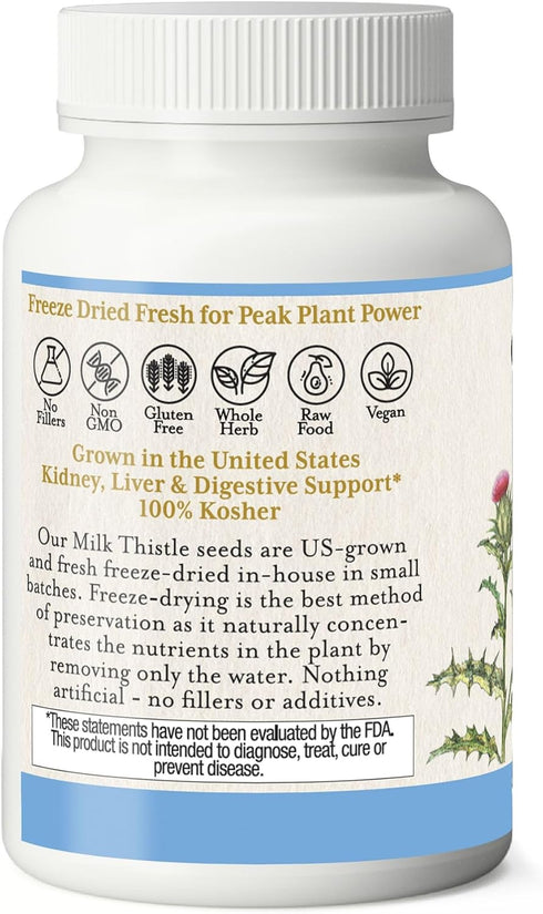Raw Freeze-Dried Non-GMO Milk Thistle, Eclectic Institute, with Silymarin for Liver Support, 240 CT