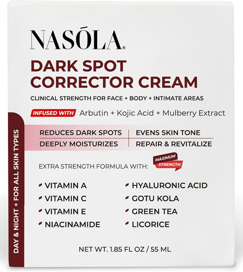 Dark Spot Corrector Cream for Face & Body, Natural Skincare with Kojic Acid & Mulberry, 1.85 Fl Oz
