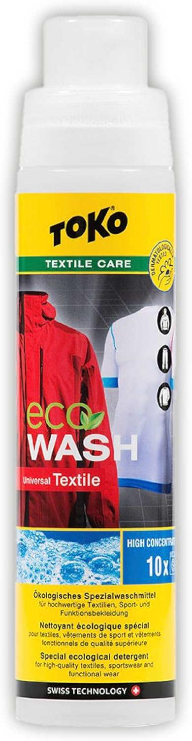 TOKO ECO Textile Wash, 250ml Detergent for Outdoor Apparel, 8-10 Washes per Bottle