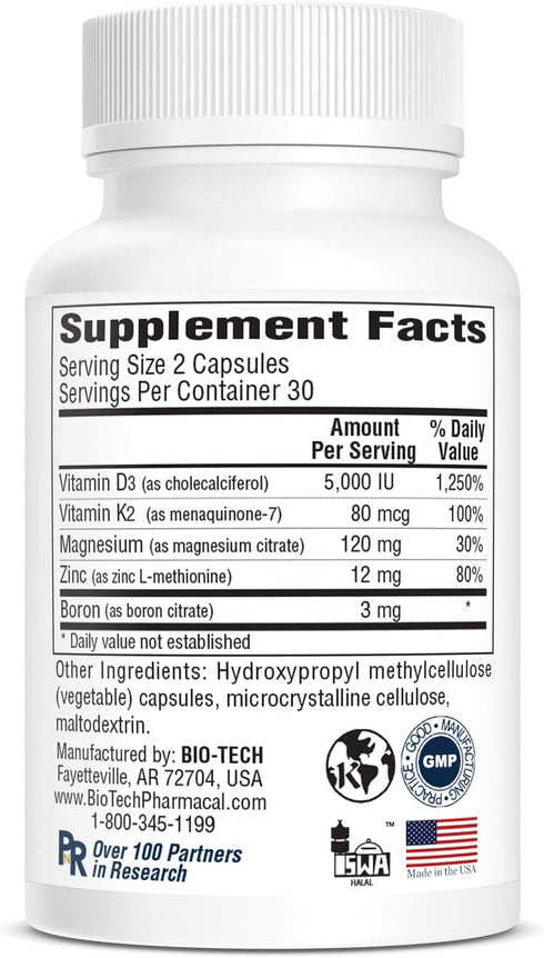 Bio-Tech Pharmacal D3 Plus | 60 Count | Vitamin D Supplement
