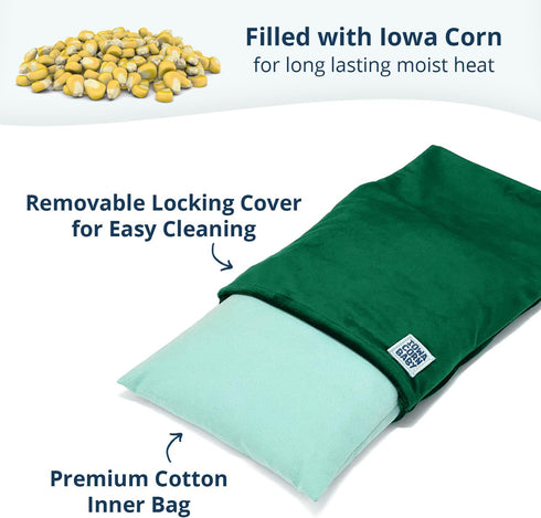 Microwave Heating Pad for Pain Relief, 10" x 7" Portable Heating Pad with Removable Cover for Back, Neck, Shoulders,