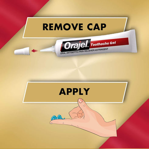 Orajel 4X for Toothache & Gum Pain Severe Gel Tube, 0.25 Ounce