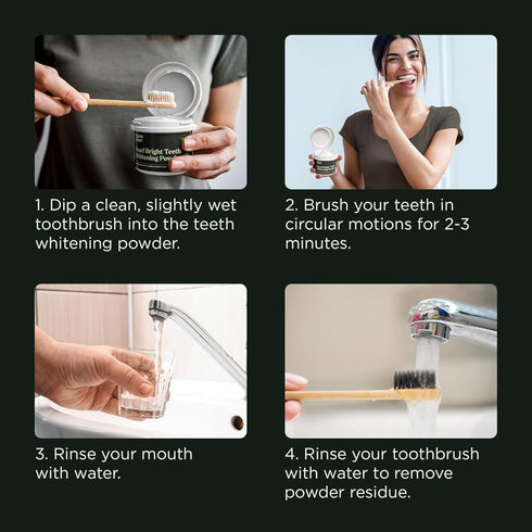 Lagunamoon Teeth Whitening Powder, 50g Bright Pearl Spearmint Flavor - Natural Stain Remover