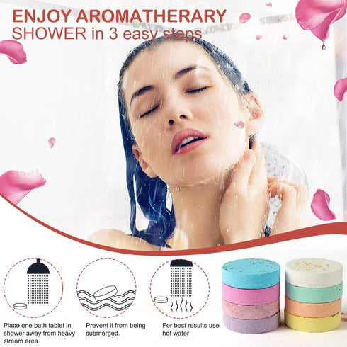 Shower Steamers Aromatherapy Shower Bombs with Eucalyptus for Self Care Relaxation Gifts for Women and Men